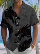 Alohadaddy® Casual Dragon Art Print Chest Pocket Men's Short Sleeve Shirt Big & Tall
