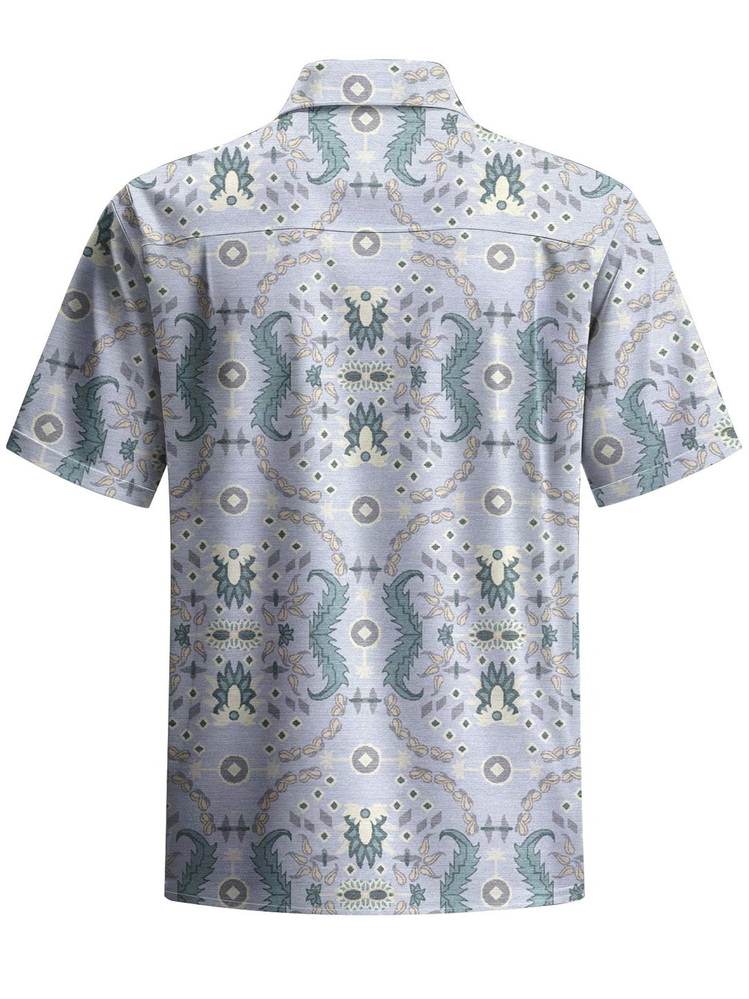 Alohadaddy® Casual Ethnic Pattern Art Print Chest Pocket Men Short Sleeve Shirt Big &amp; Tall