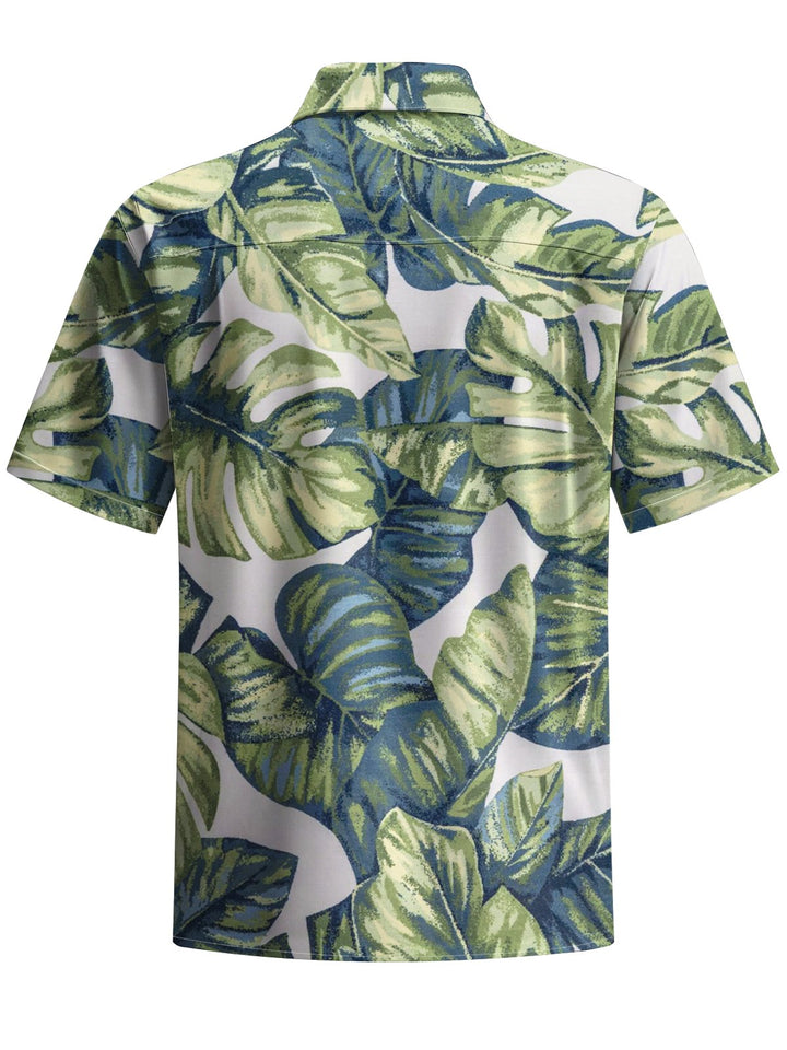 Alohadaddy® Hawaiian Palm Leaf Art Print Chest Pocket Men&