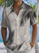 Alohadaddy® Vintage Palm Leaf Art Print Chest Pocket Men's Short Sleeve Shirt Big & Tall