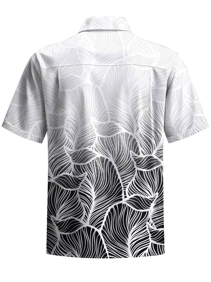 Alohadaddy® Casual Leaf Gradient Print Art Pockets Stretch Men&