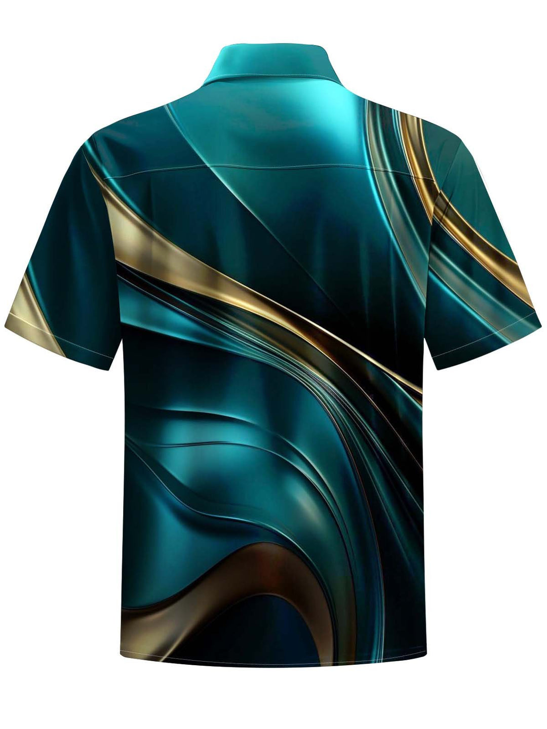 Alohadaddy® Casual Abstract Art Print Chest Pocket Stretch Men&
