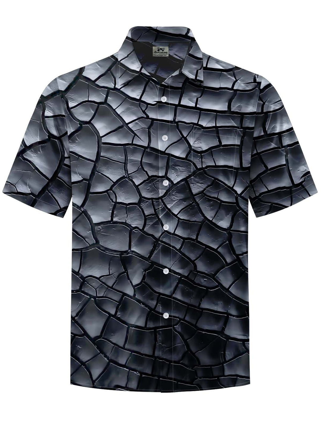 Alohadaddy® Casual Geometric Cracked Print Art Pocket Stretch Men&