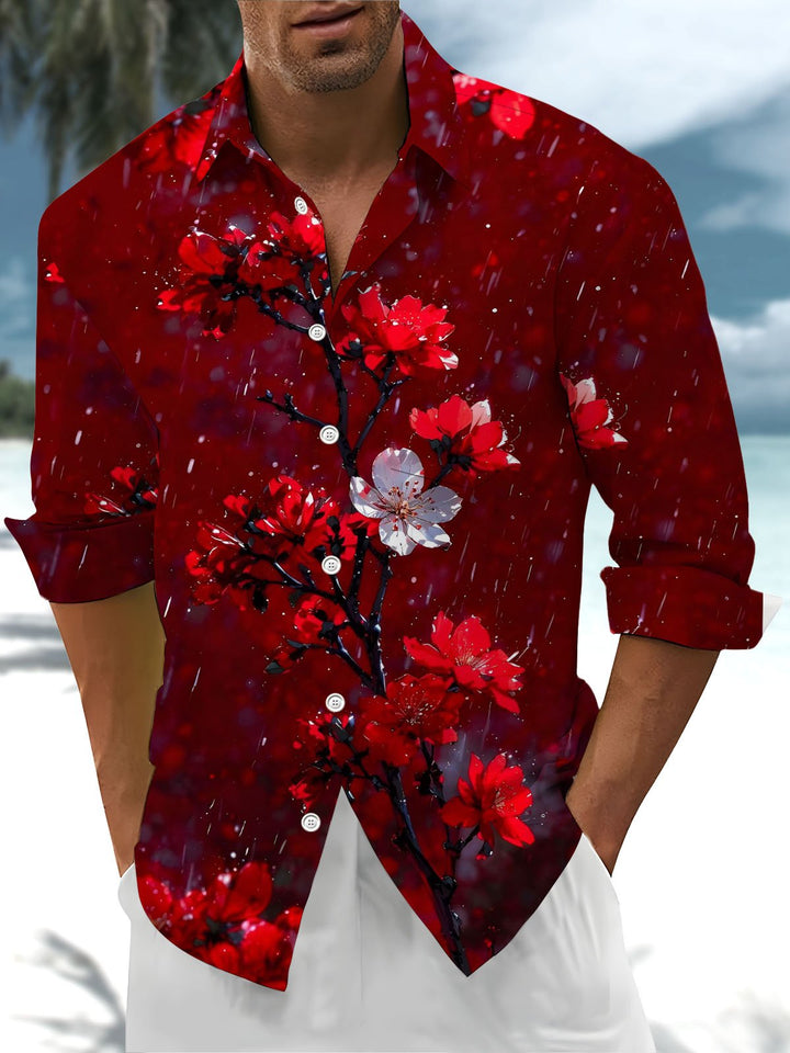 Alohadaddy® Vintage Floral Art Print Pocket Stretch Men&