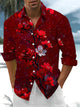 Alohadaddy® Vintage Floral Art Print Pocket Stretch Men's Long Sleeve Shirt Big & Tall