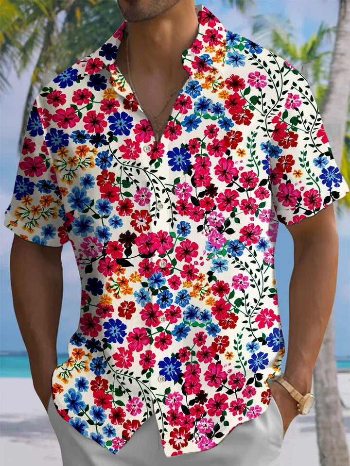 Alohadaddy® Casual Floral Print Art Pocket Stretch Men&