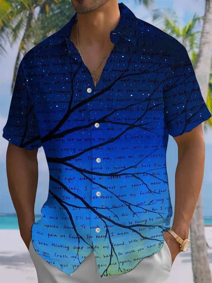 Alohadaddy® Vintage Gradient Lettering Art Print Pocket Stretch Men&