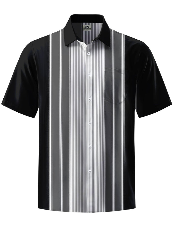 Alohadaddy® Casual Stripe Print Button Pocket Stretch Men&