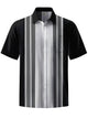 Alohadaddy® Casual Stripe Print Button Pocket Stretch Men's Short Sleeve Shirt Big & Tall