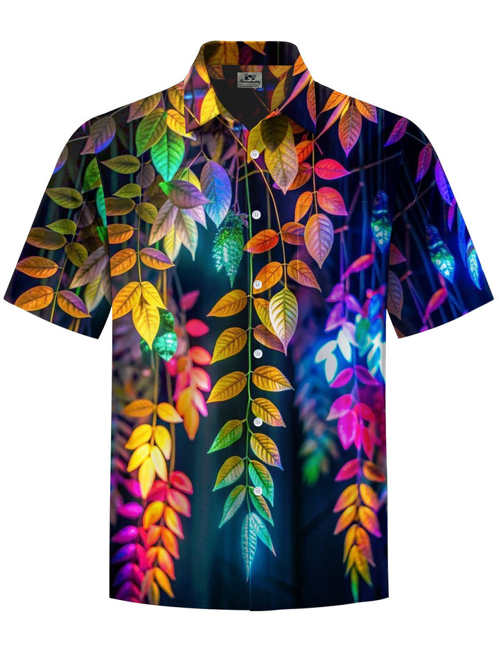 Alohadaddy® Casual Leaf Print Button Pocket Stretch Men&
