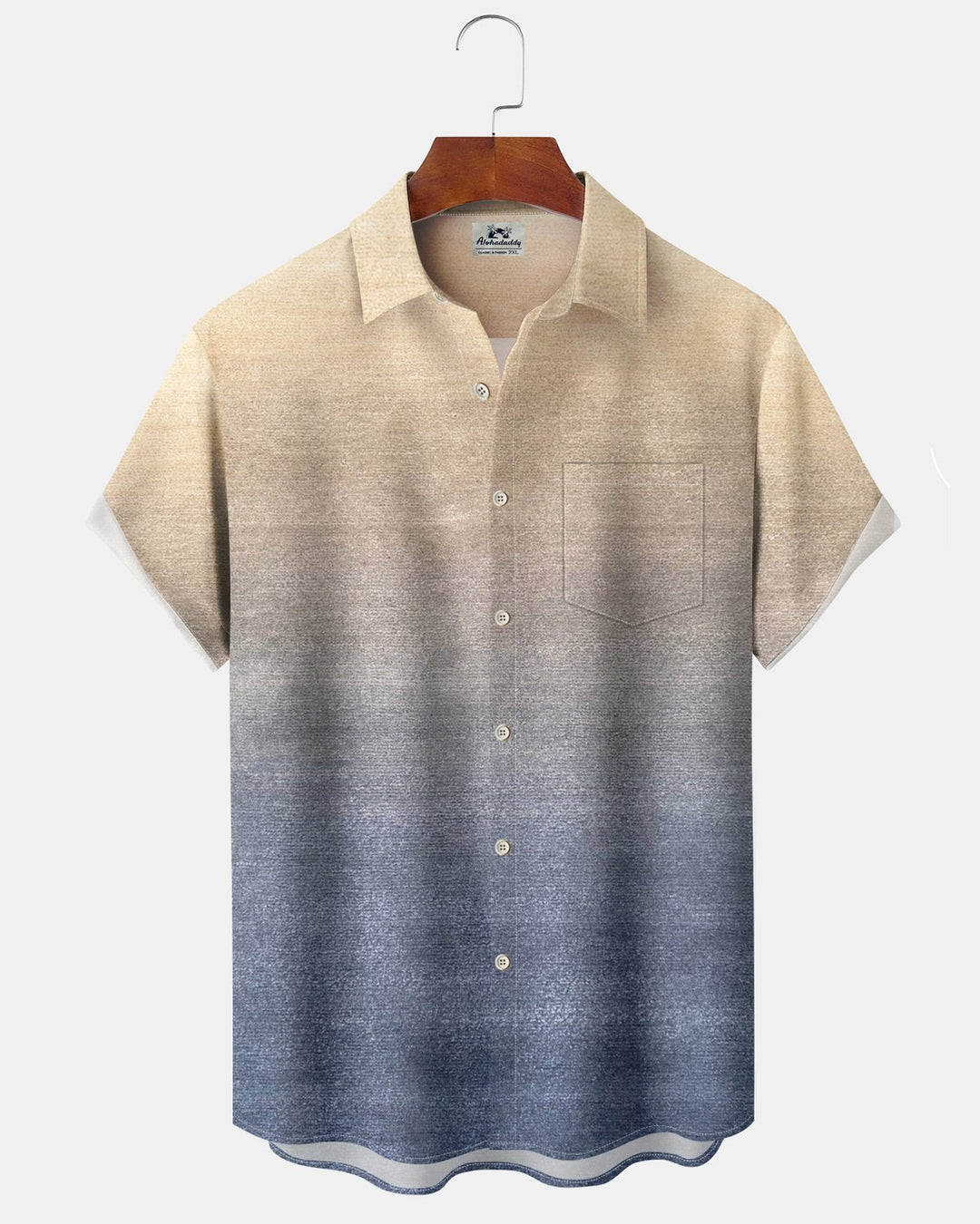 Alohadaddy® Casual Ombre Printed Pocket Elastic Button Men&