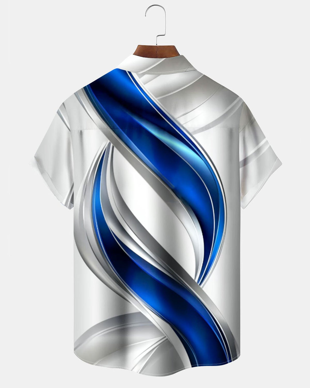 Alohadaddy® Casual Geometric Abstract Print Art Button-Down Short-Sleeve Shirt for Men with Pockets Big &amp; Tall