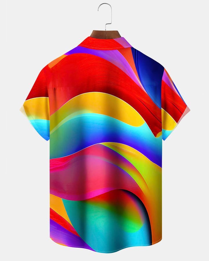 Alohadaddy® Casual Abstract Print Art Button Cardigan Pocket Men&