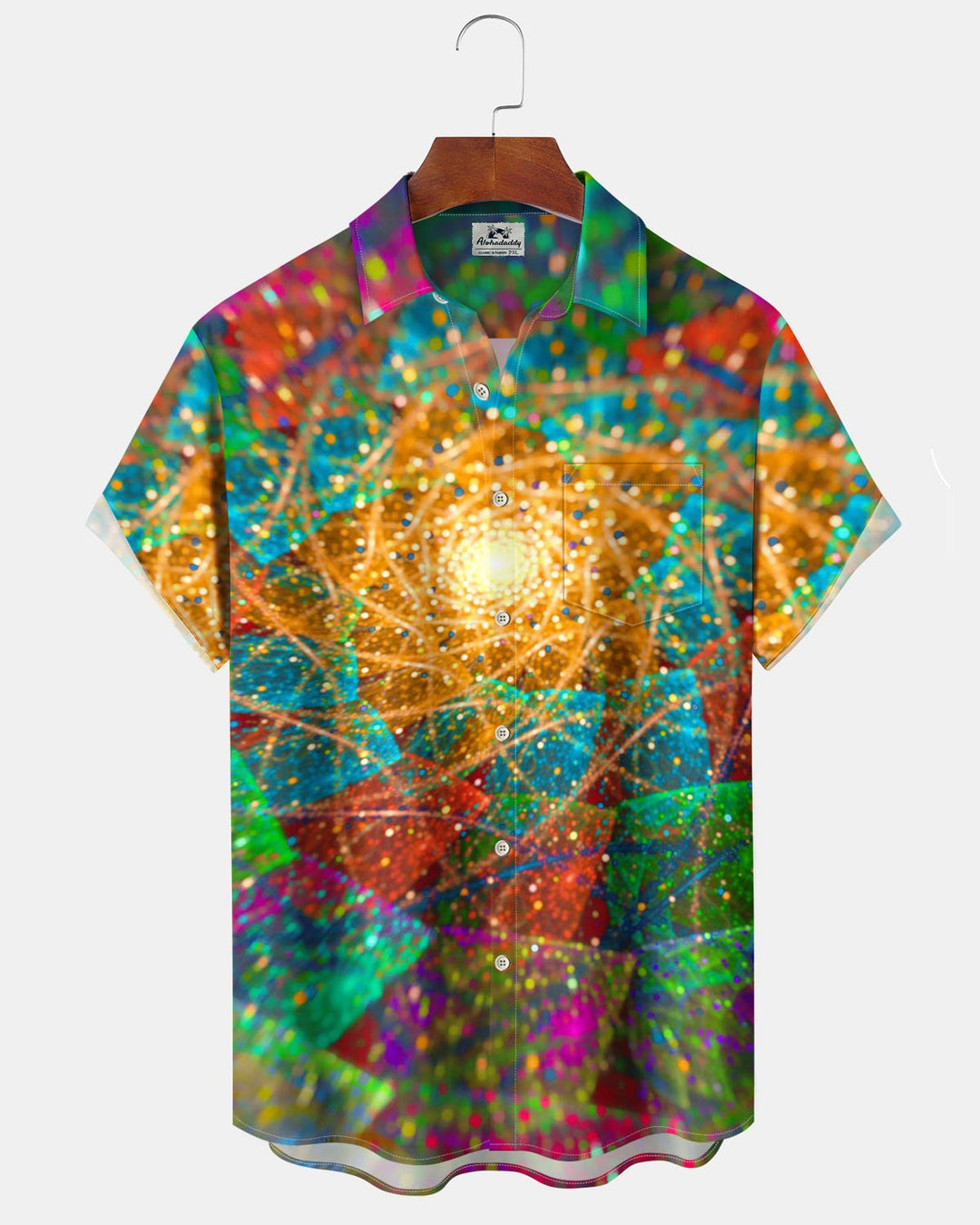 Alohadaddy® Casual Abstract Print Art Button Pocket Cardigan Men&