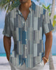 Alohadaddy® Casual Striped Art Print Cardigan Men's Short Sleeve Shirt Big & Tall