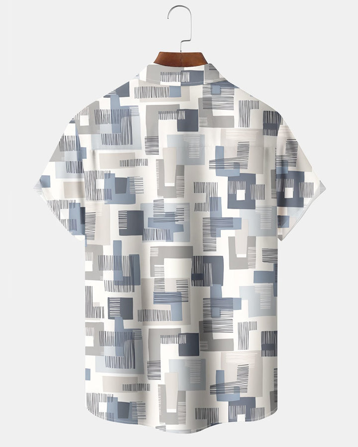 Alohadaddy® Casual Abstract Print Art Button Pocket Cardigan Men&