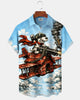 Alohadaddy® Vintage Snoopy Print Art Button Pocket Cardigan Men's Short Sleeve Shirt Big & Tall