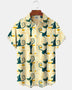 Alohadaddy® Casual Atomic Print Art Button Pocket Cardigan Men's Short Sleeve Shirt