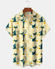 Alohadaddy® Casual Atomic Print Art Button Pocket Cardigan Men's Short Sleeve Shirt