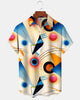 Alohadaddy® Casual Geometric Print Art Button Pocket Cardigan Men's Short Sleeve Shirt