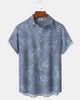 Alohadaddy® Casual Gesture Print Art Button Pocket Cardigan Men's Short Sleeve Shirt