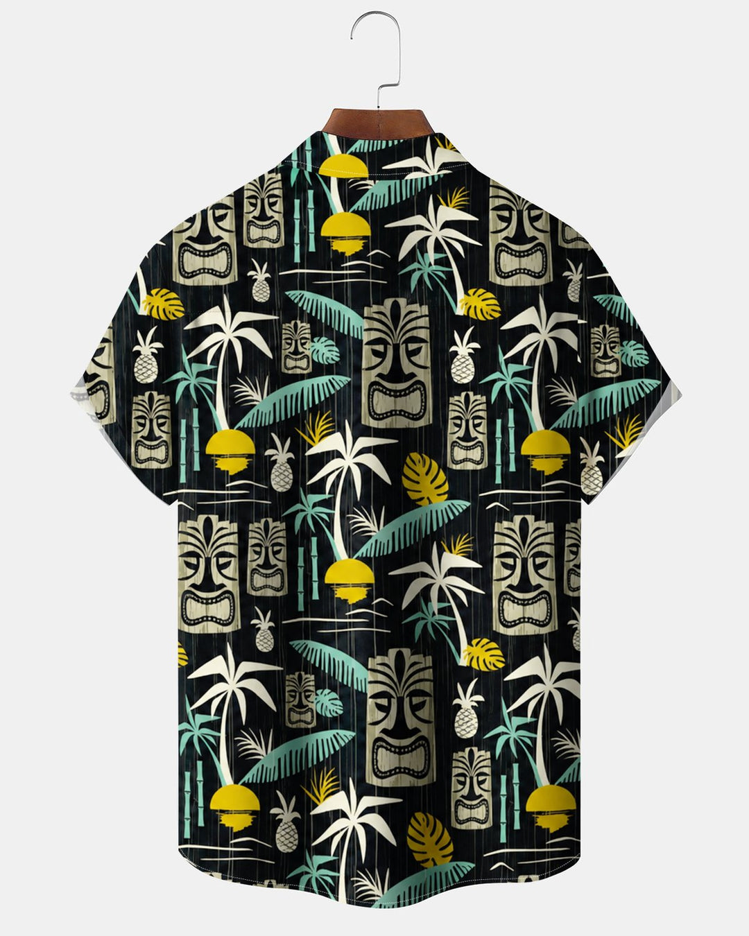 Alohadaddy® Hawaiian Palm Tree Print Art Button Pocket Cardigan Men&