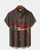 Alohadaddy® Men's Short-Sleeve Button-Down Shirt – Vintage Fish Print with Pocket