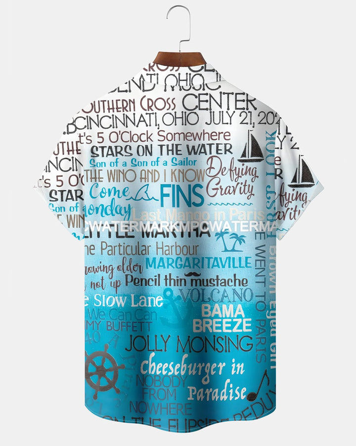 Alohadaddy® Casual Letter Print Art Button Pocket Cardigan Men&