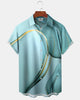 Alohadaddy® Casual Geometric Print Art Button Pocket Cardigan Men's Short Sleeve Shirt