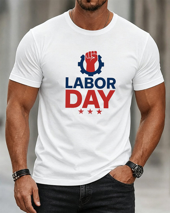 Alohadaddy® Holiday/Labor Day Graphic Crew Neck Short-Sleeve T-Shirt