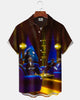 Alohadaddy® Men's Short-Sleeve Shirt  Vintage Private Club Style, Art Print, Button-Down with Pocket