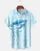 Alohadaddy® Men's Short-Sleeve Button-Down Shirt with Hawaiian Sea Turtle Print and Chest Pocket