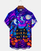 Alohadaddy® Holiday Halloween Graphic Print Button-Down Pocket Cardigan-Style Men's Short-Sleeve Shirt