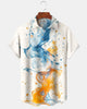 Alohadaddy® Men's Short-Sleeve Button-Down Shirt  Casual Abstract Art Print with Pocket