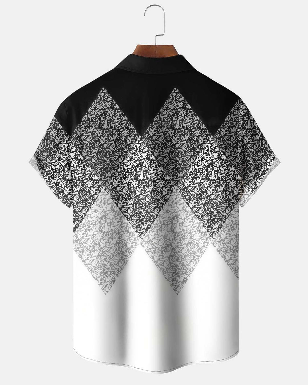 Alohadaddy® Men’s Short-Sleeve Casual Button-Down Shirt with Abstract Geometric Print and Pocket
