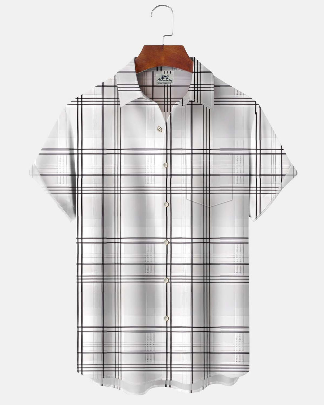 Alohadaddy® Men’s Short-Sleeve Button-Down Shirt  Casual Geometric Print with Pocket