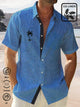 Chemise hawaïenne surdimensionnée en lin bleu hawaïen Alohadaddy, avec poche poitrine et imprimé imitation cocotier, pour les vacances