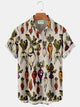Alohadaddy Vintage Fun Fruit and Vegetable Print Men's Button Pocket Shirt