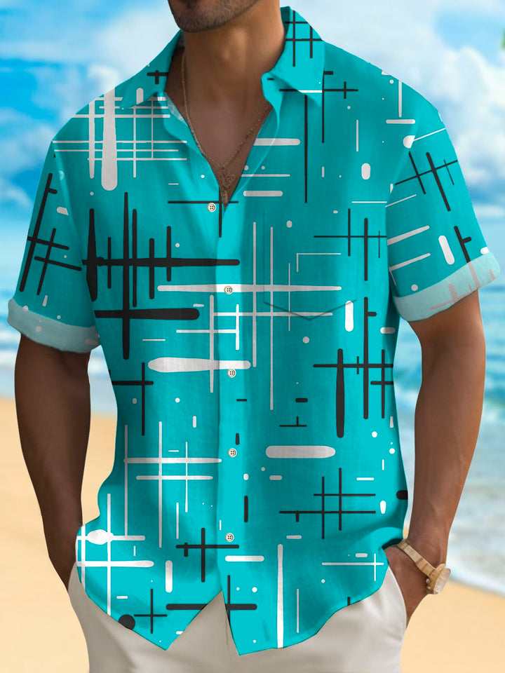 Alohadaddy Retro Geometric Print Men&
