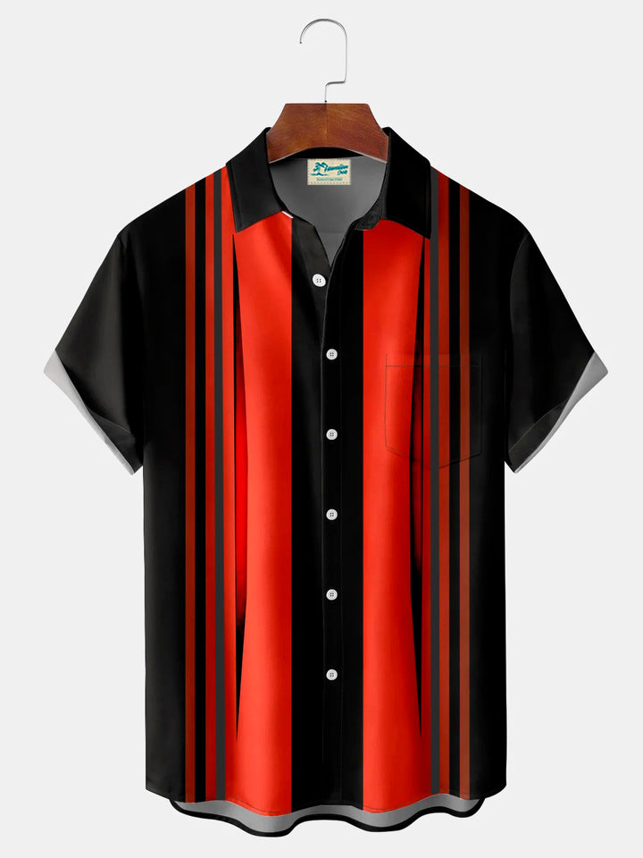 Alohadaddy Retro Bowling Stripe Gradient 3D Print Men&