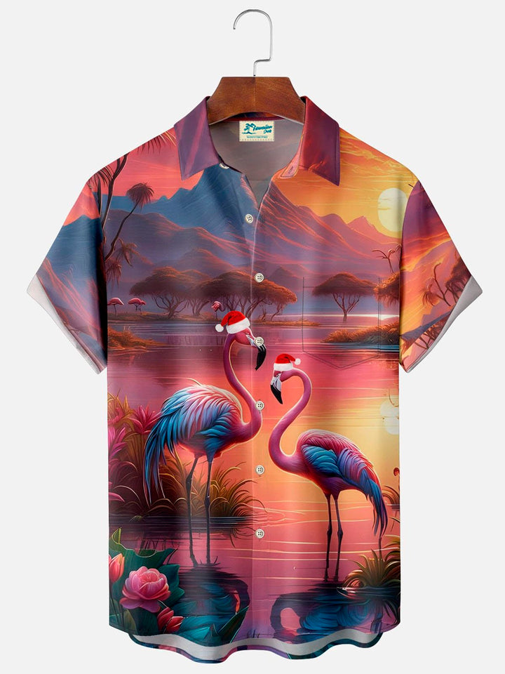 Alohadaddy Christmas Flamingo 3D Digital Print Men&