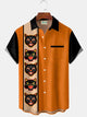 Camisa de manga corta con bolsillo y botones para hombre, con estampado digital 3D de bolos retro de Halloween de Alohadaddy, talla grande y alta