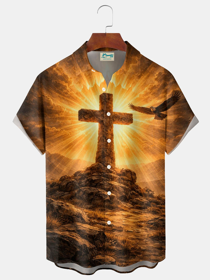 Alohadaddy® Easter Cross Print Men&
