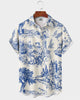 Alohadaddy® Men's Short-Sleeve Button-Down Shirt with Pocket Art Print