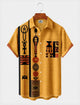 Alohadaddy® Men's Short-Sleeve Button-Down Shirt with Pocket Tribal Print