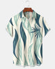 Alohadaddy® Men's Hawaiian Floral Leaf Geometric Abstract Short-Sleeve Shirt