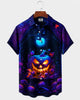 Alohadaddy® Men's Short-Sleeve Button-Down Shirt with Pocket Halloween Print