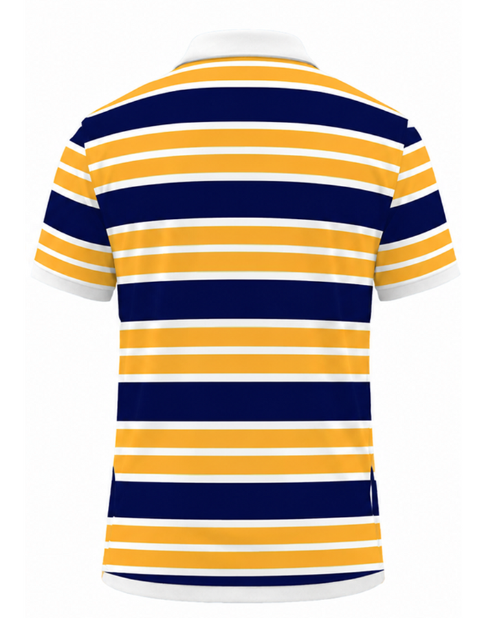 Men’s Basic Casual stripe Retro Print Button Down Polo Short-Sleeve Big &amp; Tall