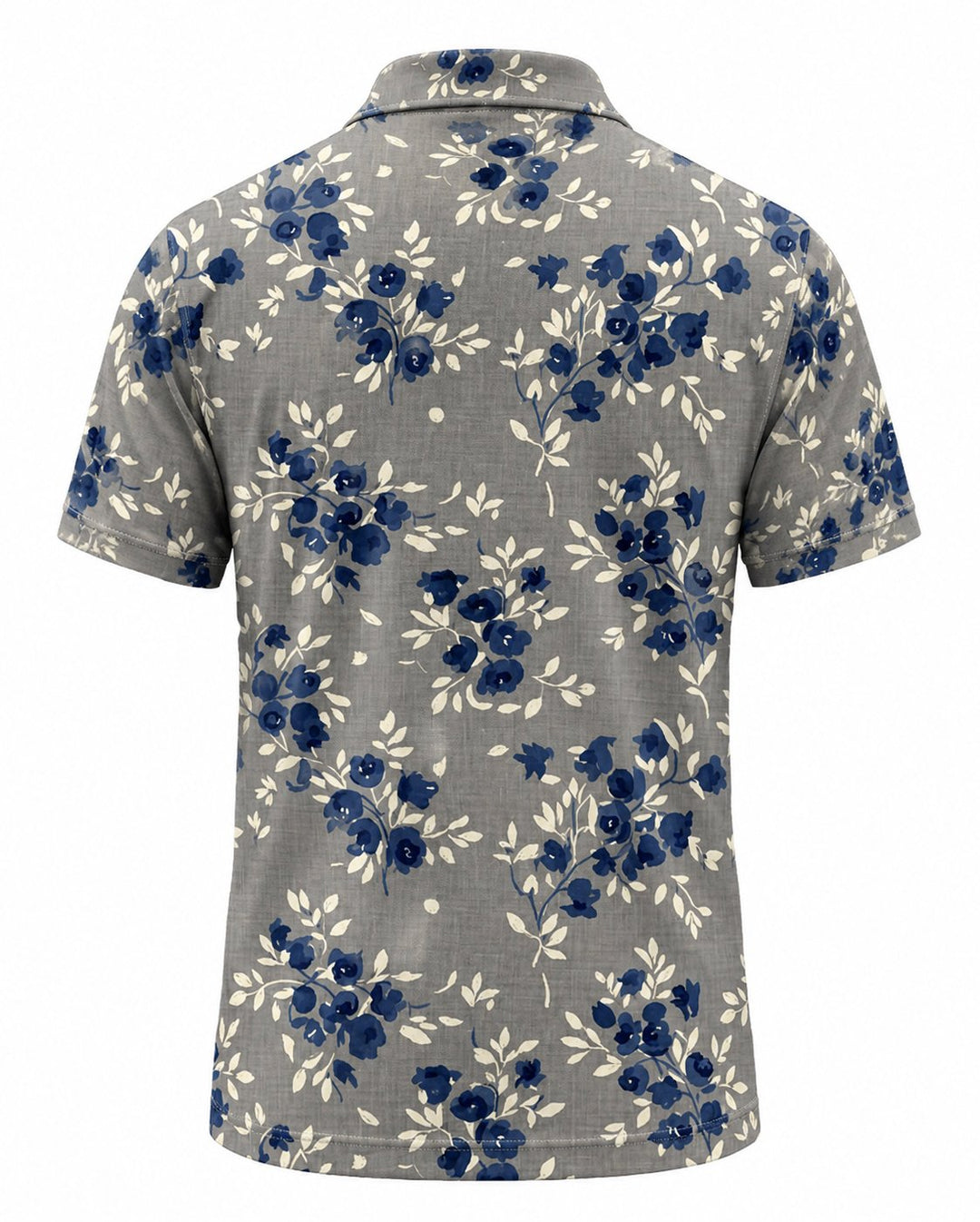 Men’s Basic Casual Flowering and plants Retro Print Button Down Polo Short-Sleeve Big &amp; Tall