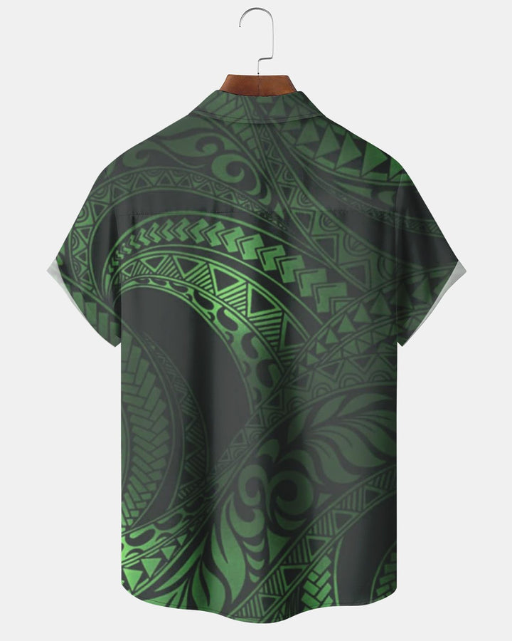 Alohadaddy® Casual Geometric Botanical Print Men&